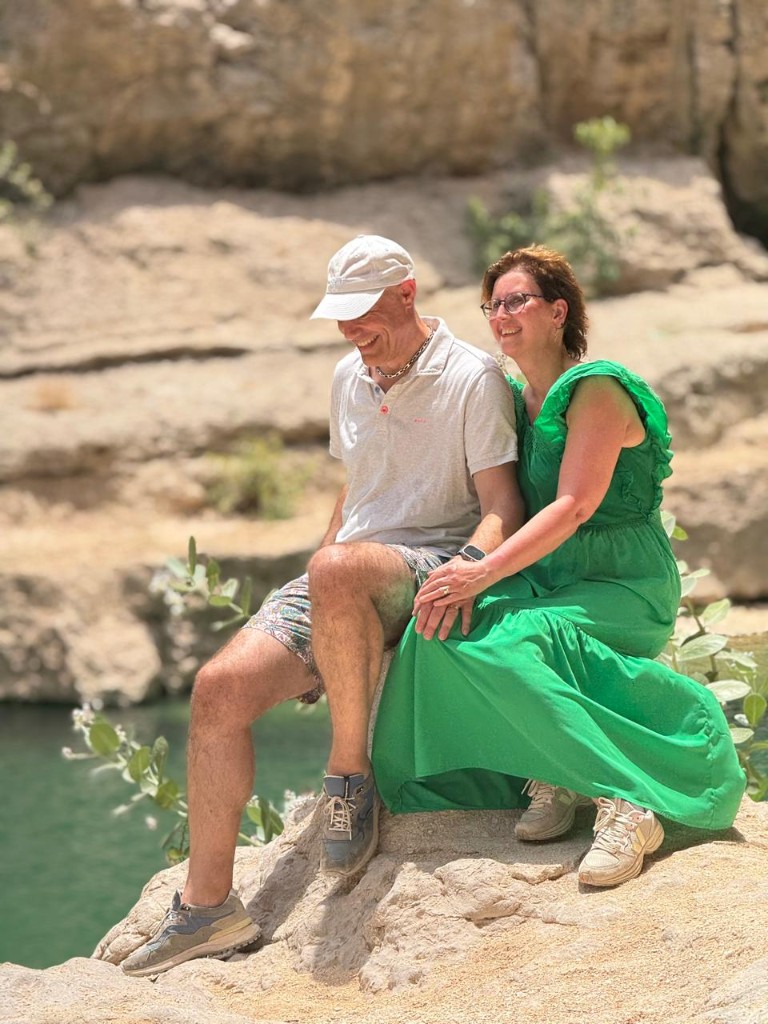 Wadi Shab limestone canyon mountain scenery Oman
