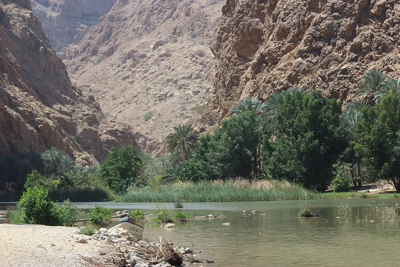 Oman coastline near Muscat — turquoise sea and rocky cliffs